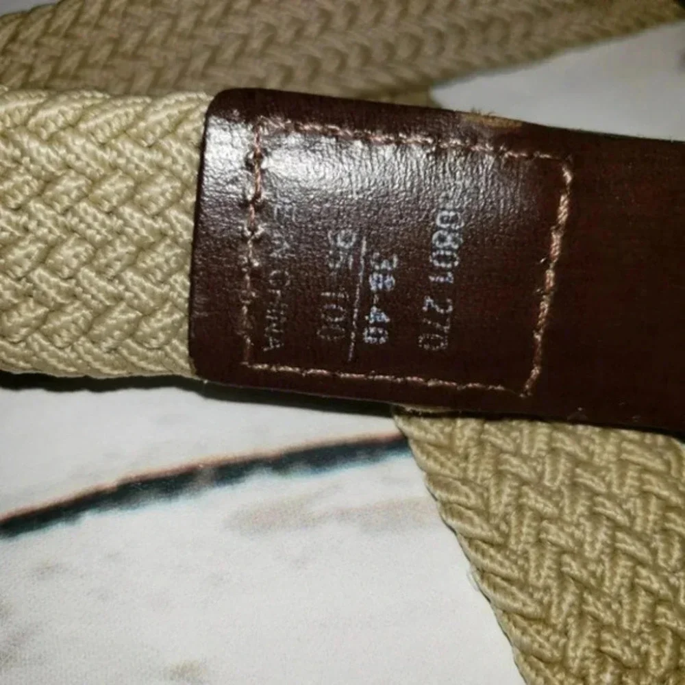 Mens W38/40 tan braided‎ fabric belt